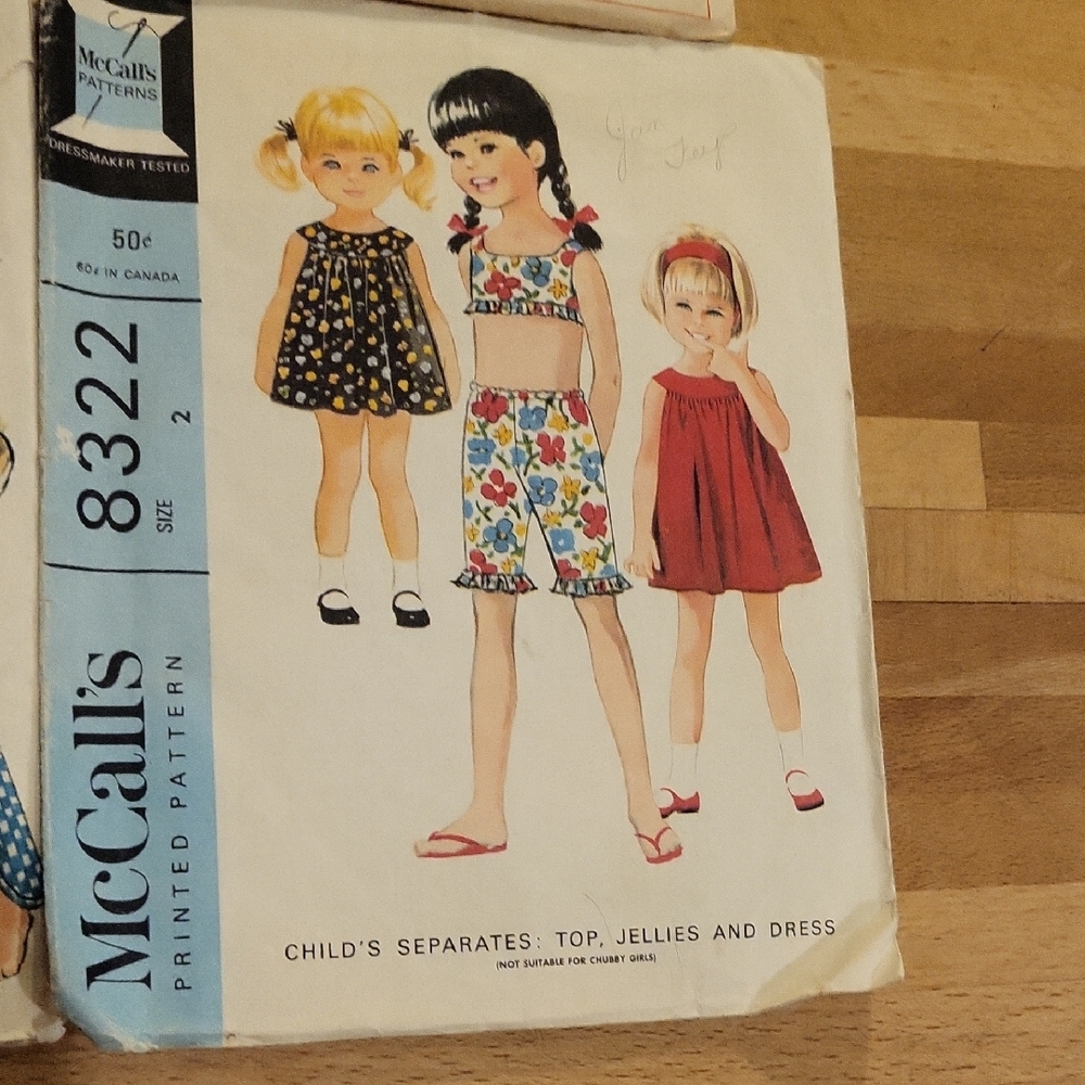 Simplicity Child's Pattern Set - White, Blue, Red - Picture 6 of 8